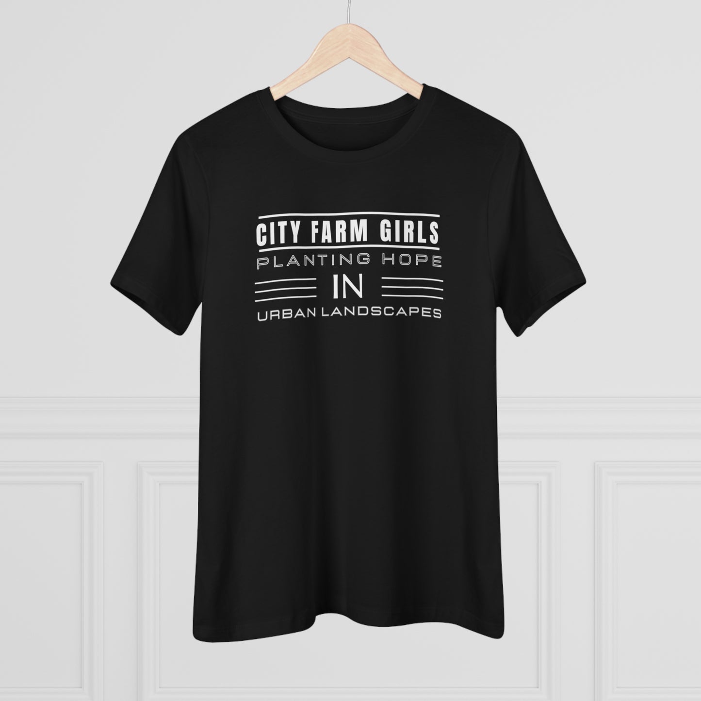 City Farm Girls, Planting Hope in Urban Landscapes, Black ,Women's Cotton T-Shirt