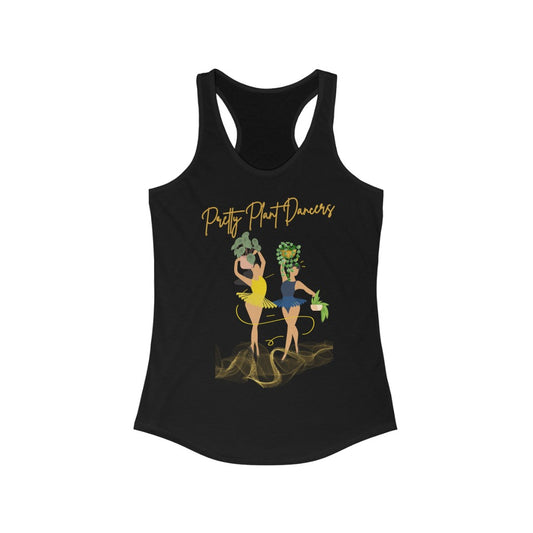 "Pretty Plant Dancer"- Black and White, Women's Racerback Tank Top