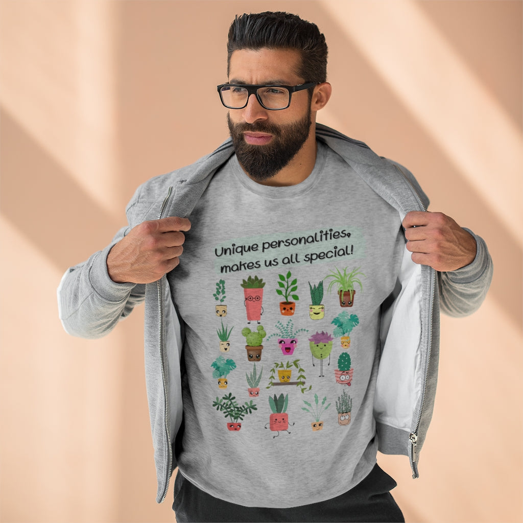 Unique Personalities, Makes us all special - Black & White Unisex Premium Crewneck Sweatshirt