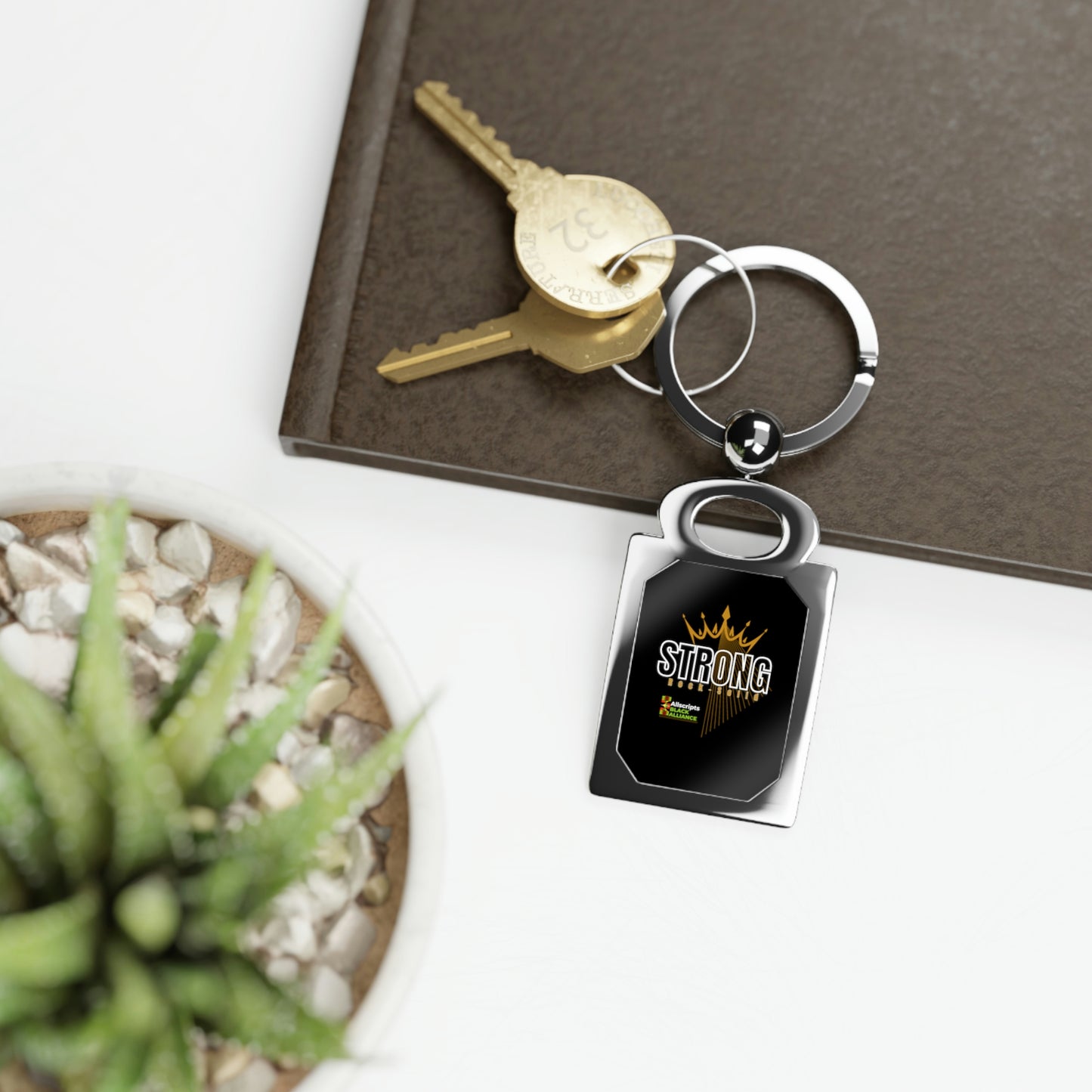 "Strong, Rock Solid", ABA Rectangle Photo Keyring