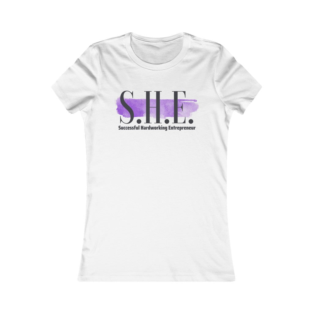 SHE is  "Successful Hardworking Entrepreneur" White Women's Favorite Tee