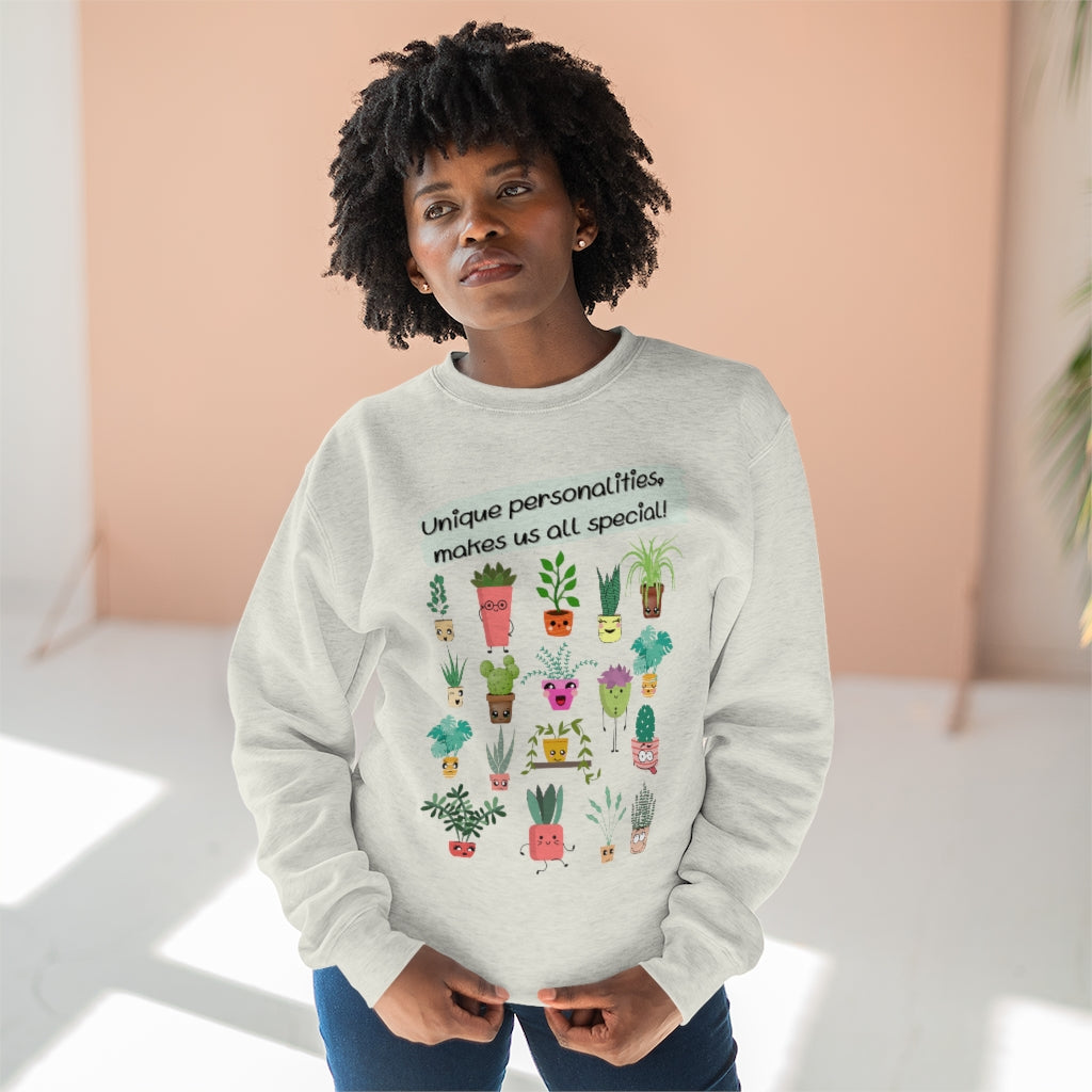 Unique Personalities, Makes us all special - Black & White Unisex Premium Crewneck Sweatshirt