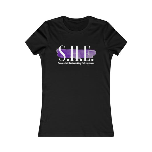 S.H.E. SUCCESSFUL HARDWORKING ENTREPRENEUR Black Slim Fit Favorite Tee