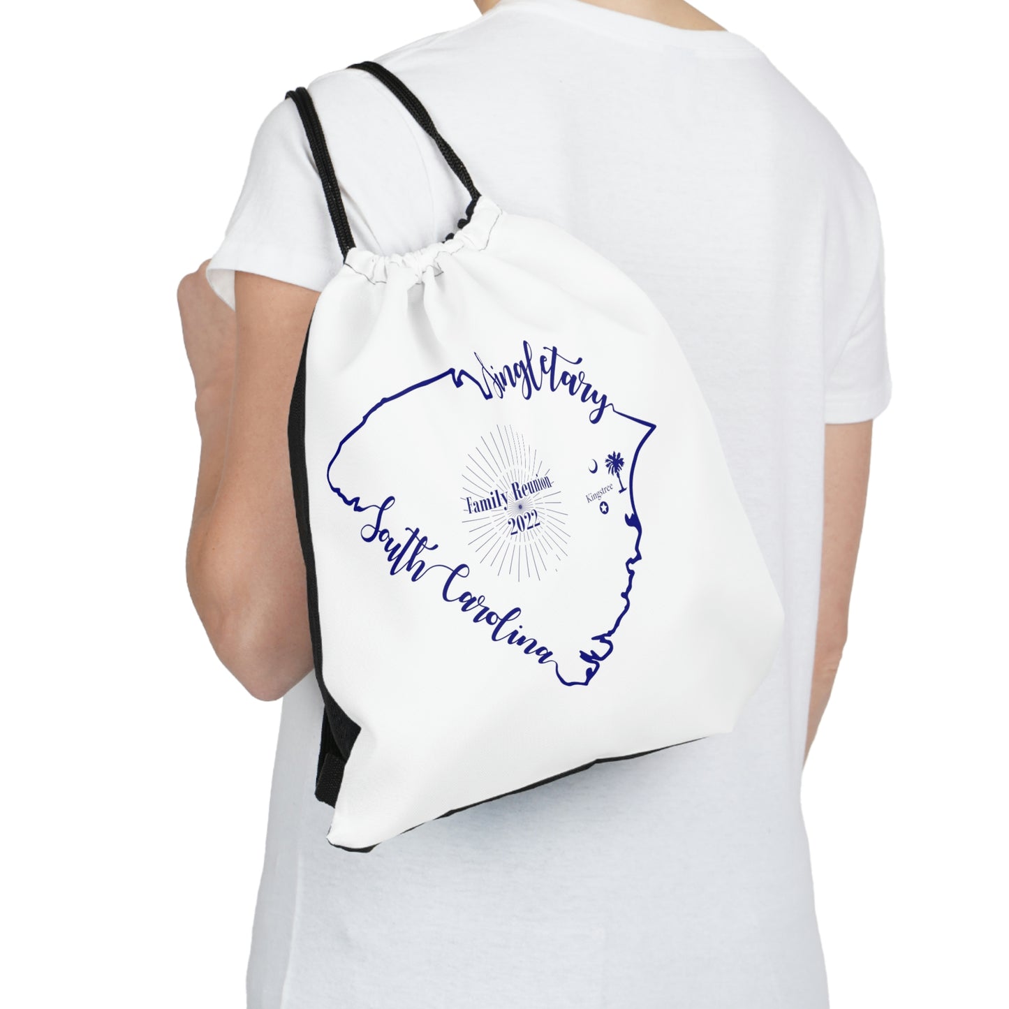 Singletary Family Reunion 2022 White Outdoor Drawstring Bag