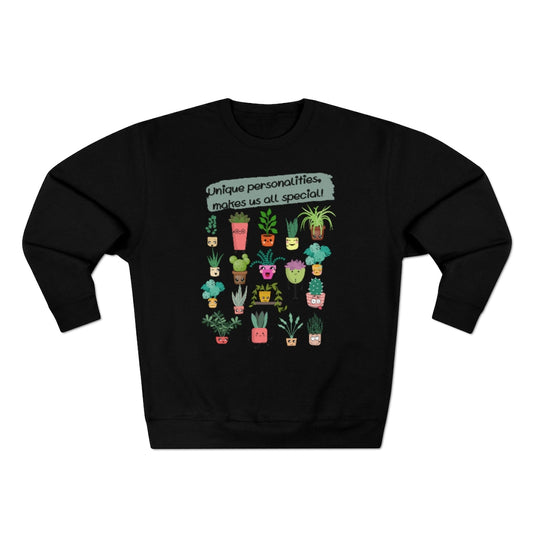 Unique Personalities, Makes us all special - Black & White Unisex Premium Crewneck Sweatshirt