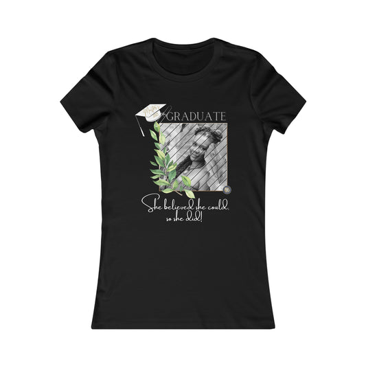 RSB - 2023 Grad, She believed She could and She did!  Front and Back, Black, Women's Favorite Tee