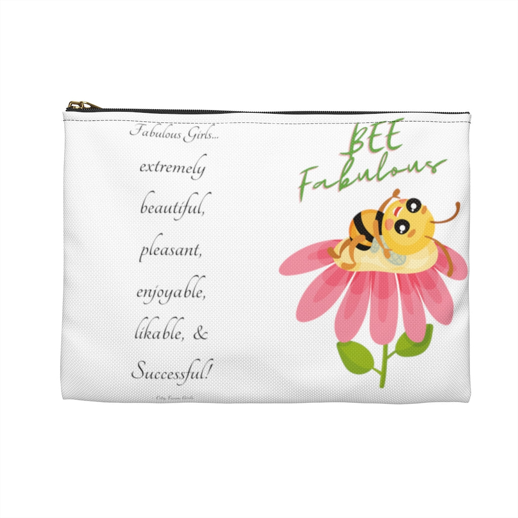 Bee Fabulous White Durable Accessory Pouch